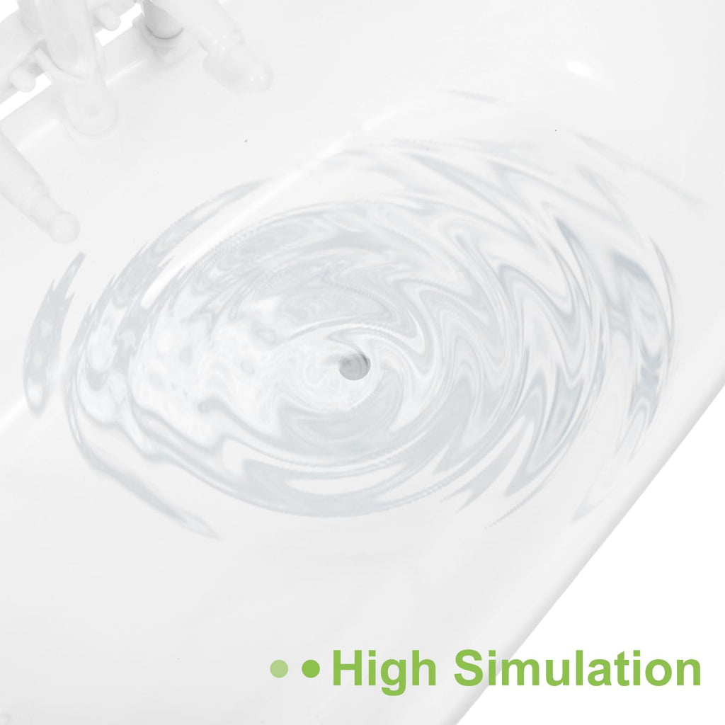 Toyvian Electric Water Spraying Doll Bathtub, Motorized Light Up Swimming Pool with Working Shower Sprayer Pretend Play Bathroom Toys Fits 11.5inch Dolls (White)