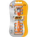 Bic 3 Hybrid Men's Triple-Blade Razors, Pack with 1 Handle + 6 Refills - Lubricating Strip with 3 Blades and Pivoting Head for a Smooth, Precise Shave