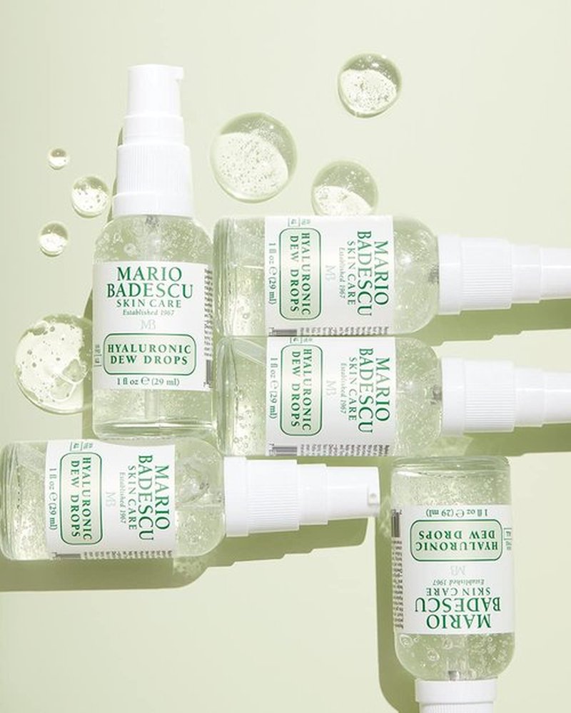 Mario Badescu Hyaluronic Dew Drops - Hydrating Gel-Serum for All Skin Types | 1 Fl Oz with Niacinamide & Botanical Extracts