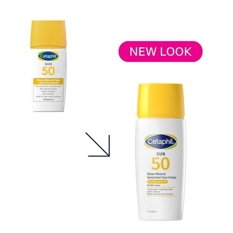 Cetaphil Sheer Mineral Sunscreen - SPF 50 Broad Spectrum Protection for Sensitive Skin | 1.7 Fl Oz