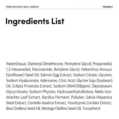 FRANKLY Salmon PDRN Bounce Ball Serum – 99% Pure PDRN Salmon DNA for Post Microneedling Recovery, Redness & Damaged Skin Repair | Glass Skin Korean Skincare | Lightweight, Non Sticky | 1.01 fl oz