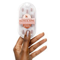 Olive & June Mani Minimalist Instant Press-On Nails | (Glue) Extra Short, Squoval 42 Fake Nails, 21 Sizes | Non-Toxic, Long-Lasting Barely-There Look | Salon-Quality at Home | Taupe Jelly Chrome