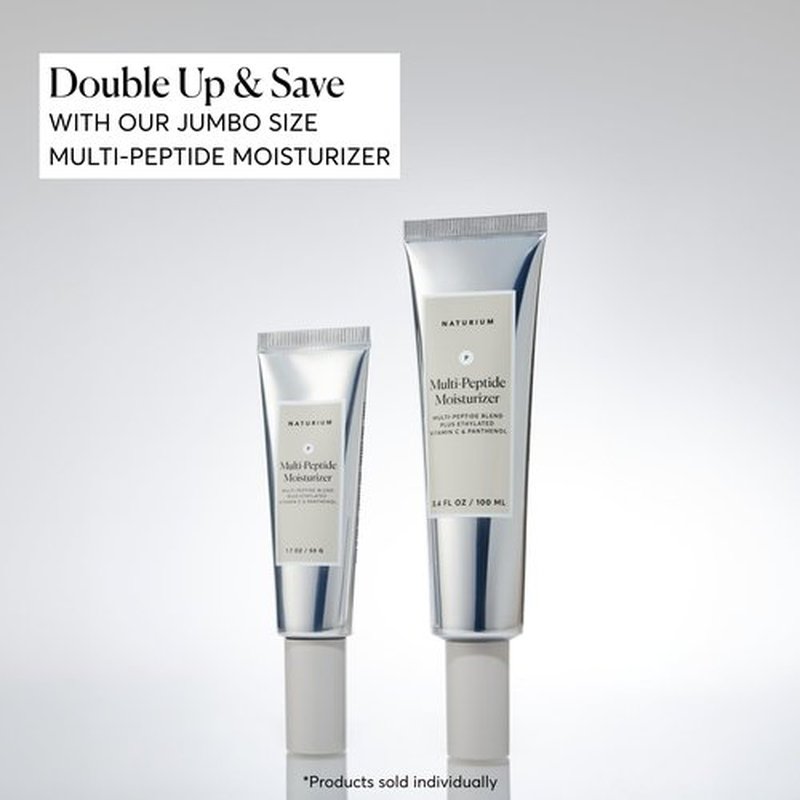 Naturium Multi-Peptide Moisturizer Jumbo, Hydrating & Smoothing Skin Care, Moisturizes with Ethylated Vitamin C & Panthenol, 3.4 oz