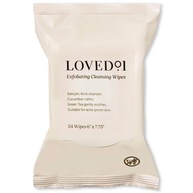 Loved01 Face & Body Salicylic Acid Cleansing Wipes, John Legend Skincare, Oil & Fragrance-Free, No-Rinse, Suitable for Blemish-Prone Skin, 24 wipes