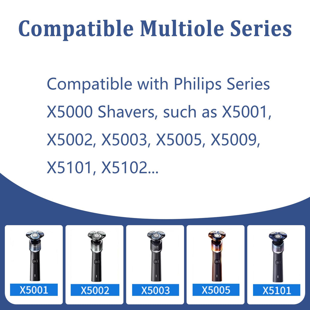 Replacement Head Compatible with Philips Norelco 5000X Series Shavers, Fits Models X5000, X5001, X5002, X5003, X5005, X5009, X5101, X5102, 1 Pack