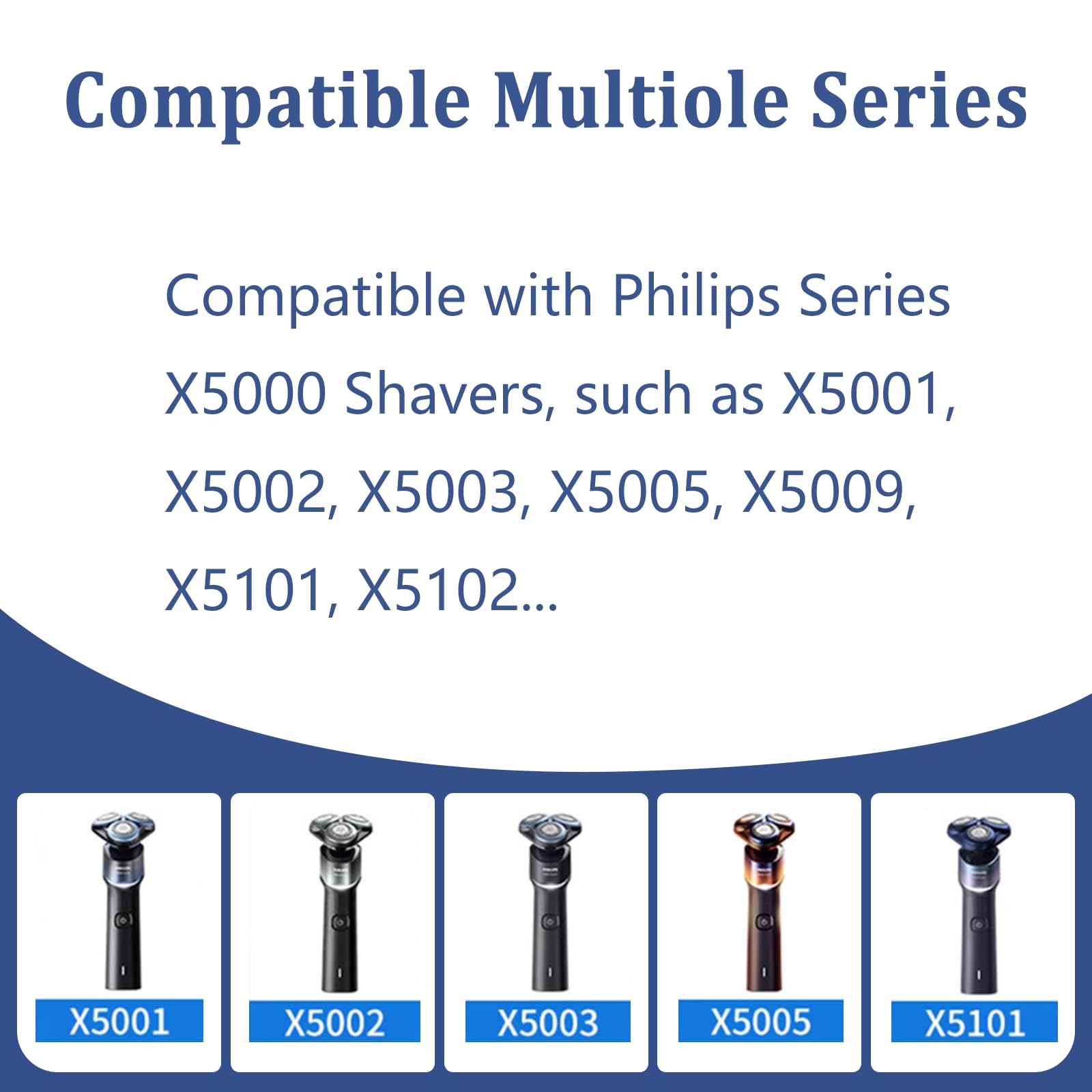 Replacement Head Compatible with Philips Norelco 5000X Series Shavers, Fits Models X5000, X5001, X5002, X5003, X5005, X5009, X5101, X5102, 1 Pack