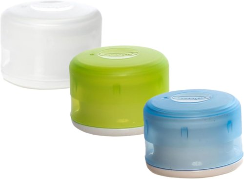Humangear GoTubb - Food-Safe Storage Containers for Snacks & Essentials | Clear/Green/Blue, Small (3-Pack)