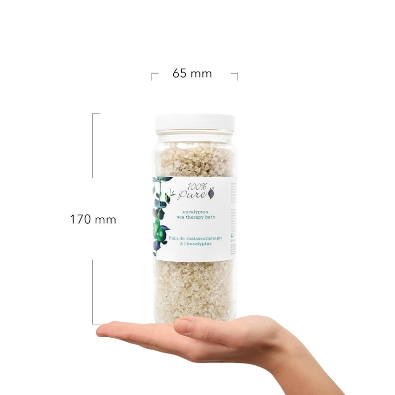 100% Pure Eucalyptus Bath Salts - Nourishing Skin & Relaxing Aromatherapy Spa Soak - 15 Oz