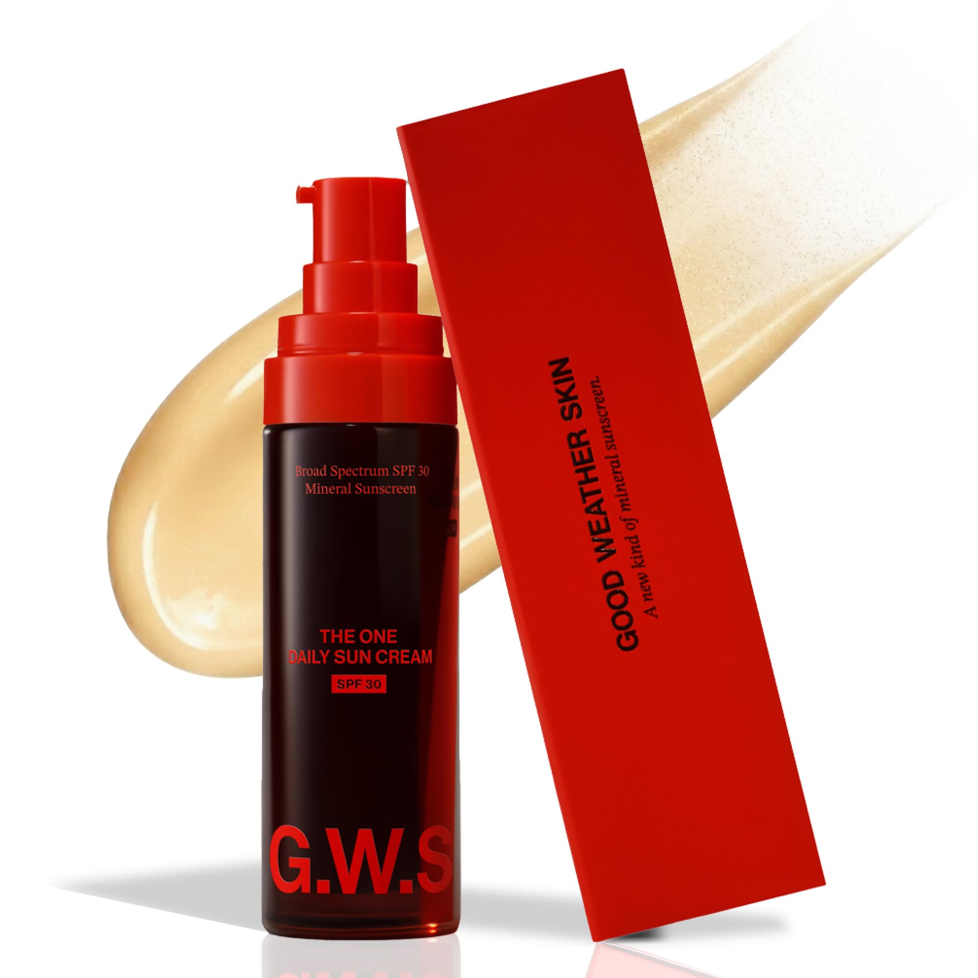 Good Weather Skin The One Warm Glow Daily Sun Cream SPF 30 – Hydrating Mineral Sunscreen for Face & Neck, Sensitive Skin Safe, with Zinc, Niacinamide, Squalane & Sea Buckthorn, 1 oz