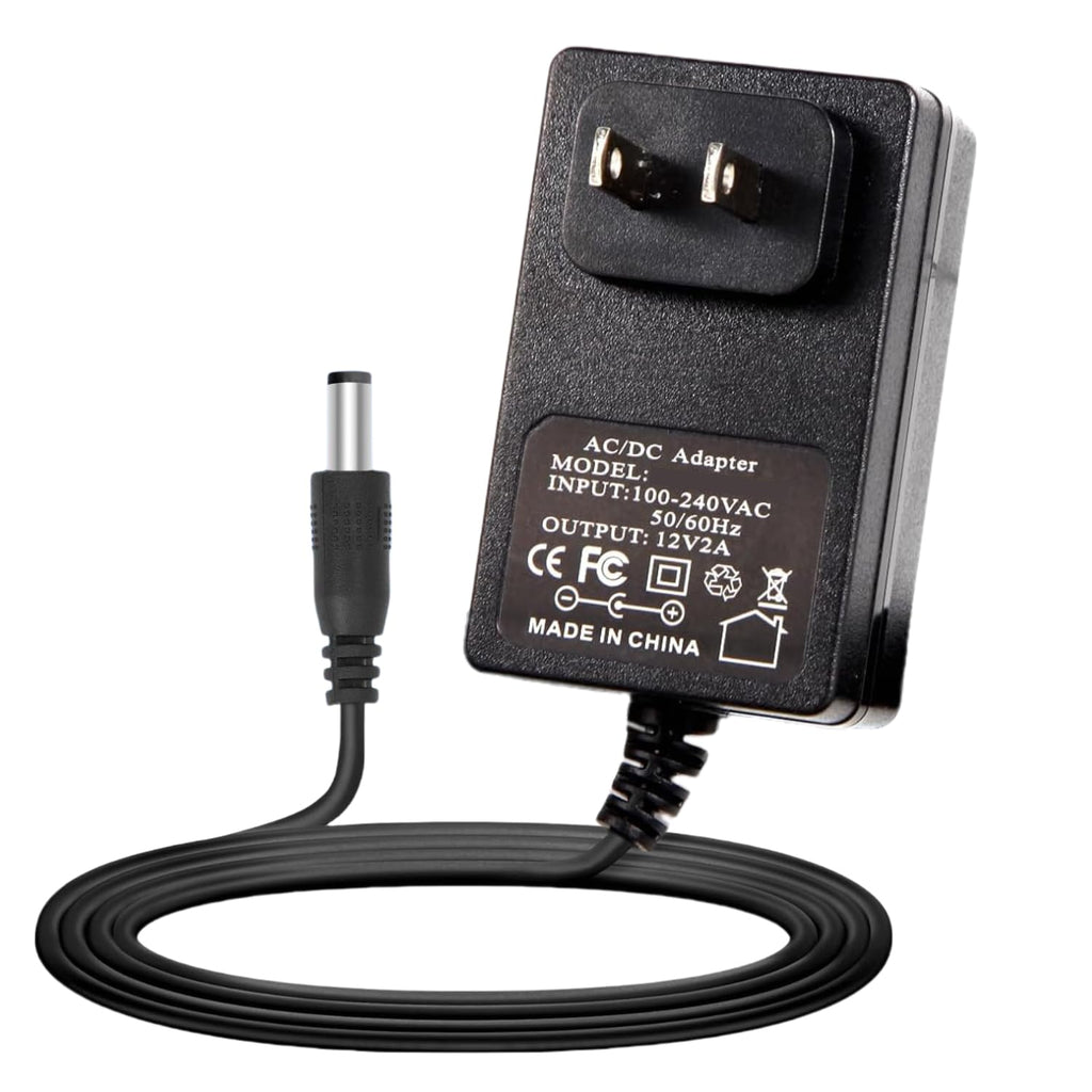 12V2A Adapter Power Cord Compatible with RESTECK, Vellax, Medcursor, Mirakel, InvoSpa Shiatsu Back Shoulder & Neck Massager AC/DC Adapter Class 2 Power Supply Charger Cable