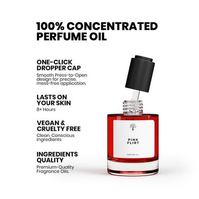 Eternal Pink Flirt Perfume Oil - Alcohol-Free, Long-Lasting Eau De Parfum for Women | 1 FL Oz