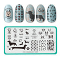 Maniology Puppy Love CYO Design Contest Nail Stamping Plate | Dog Lover Manicure Designs, Canine Dog-Theme Nail Art DIY Patterns - Reusable, Rectangular, Stainless Steel Nail Art Template