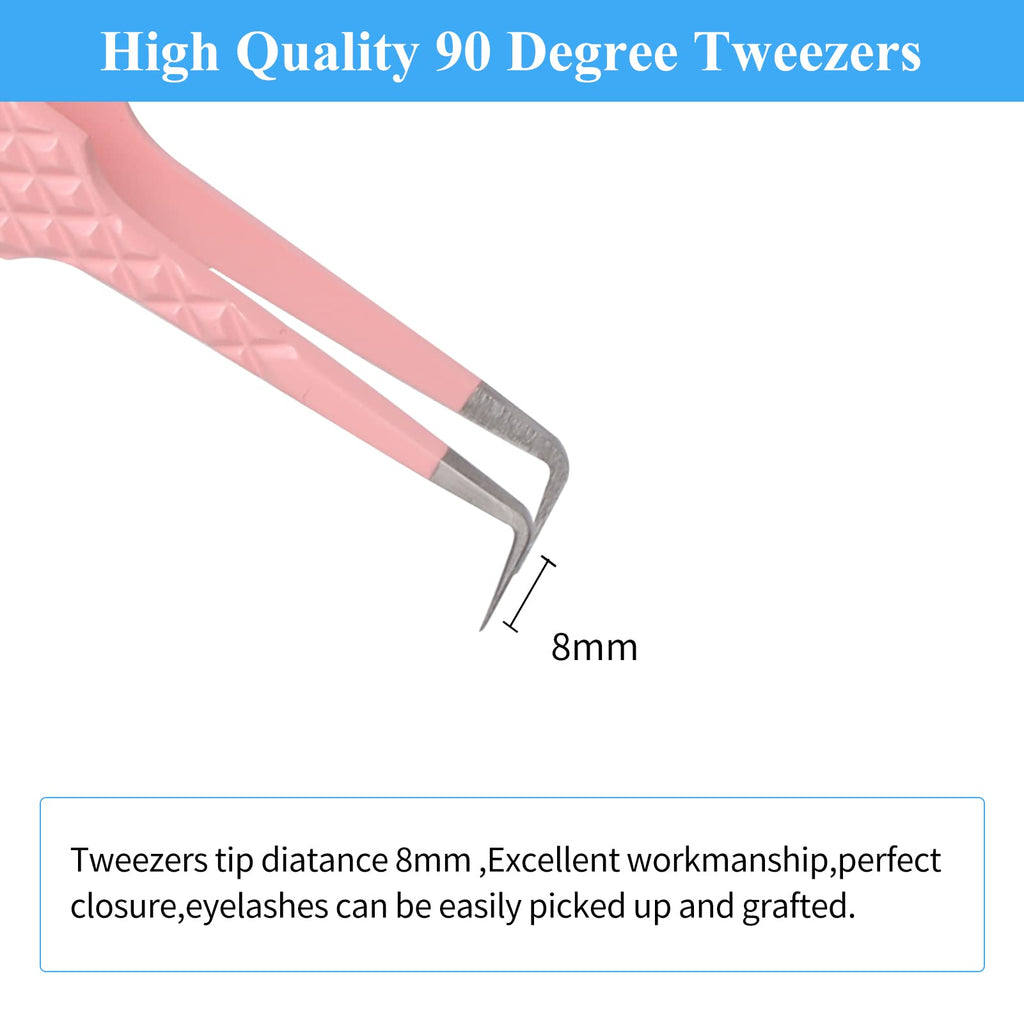 GEMERRY Eyelash Extension Tweezers 4pcs Rainbow Tweezers Set Stainless Steel Precision Tweezers for Eyelash Extension Straight and Curved Tip Tweezers Set Professional Makeup Tool (4pcs, Rainbow)