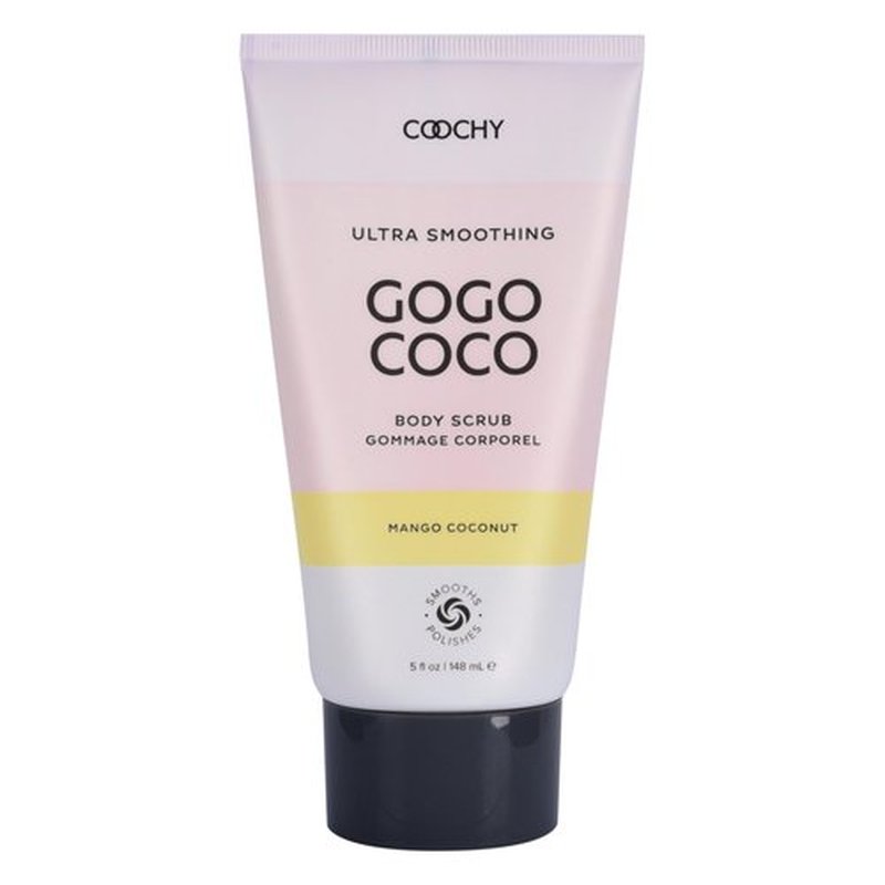 Coochy Ultra Smoothing Body Scrub | Gentle Exfoliating Body Scrub for Sensitive Skin | Removes Dead Skin Cells, Prevents Ingrowns | Paraben-free, Cruelty-free | Mango Coconut 5 oz/148 mL