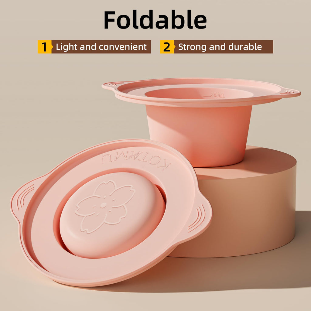 KOTAMU Foldable Silicone Wax Warmer Liner, Wax Warmer Replacement Pot, Easy to Clean Silicone Bowl for 16oz Waxing Kit and Wax Melt Warmer, Silicone Wax Pot Liner for Hard Wax Beads and Sugar Wax