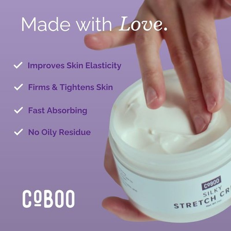CoBoo Silky Stretch Cream - Paraben-Free Maternity Stretch Mark Cream | 7oz Formula to Enhance Skin Elasticity