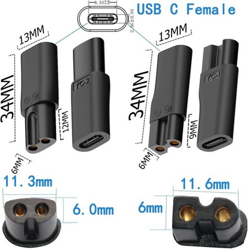 Skiennix USB C Power Cord - 10PCS Replacement Charger for Hair Clippers, Trimmers & Shavers | HQ8505