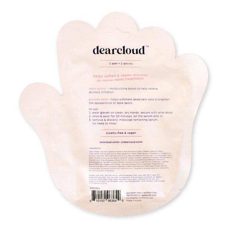 dearcloud Silky Touch Hand Rescue Set - Hand Mask for Dry Cracked Hands + Moisturizing Hand Cream - Self Care Gift Set (Peach Honeysuckle)