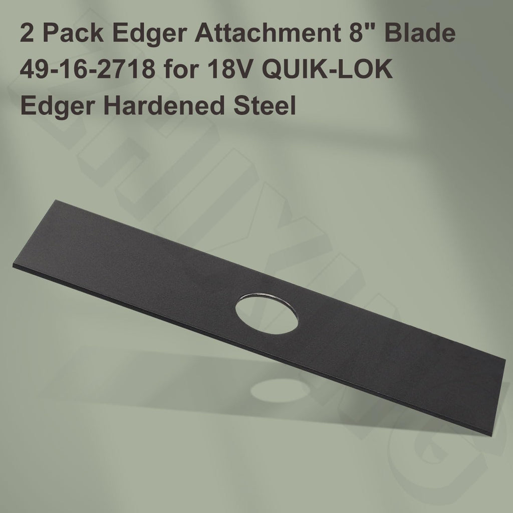 ZHIXING Hardened Steel 2 Pack Edger Blade Attachment Compatible with 49-16-2718 42-26-2718 18V Quik-LOK EDG - 8" x 2" (2 Pack)