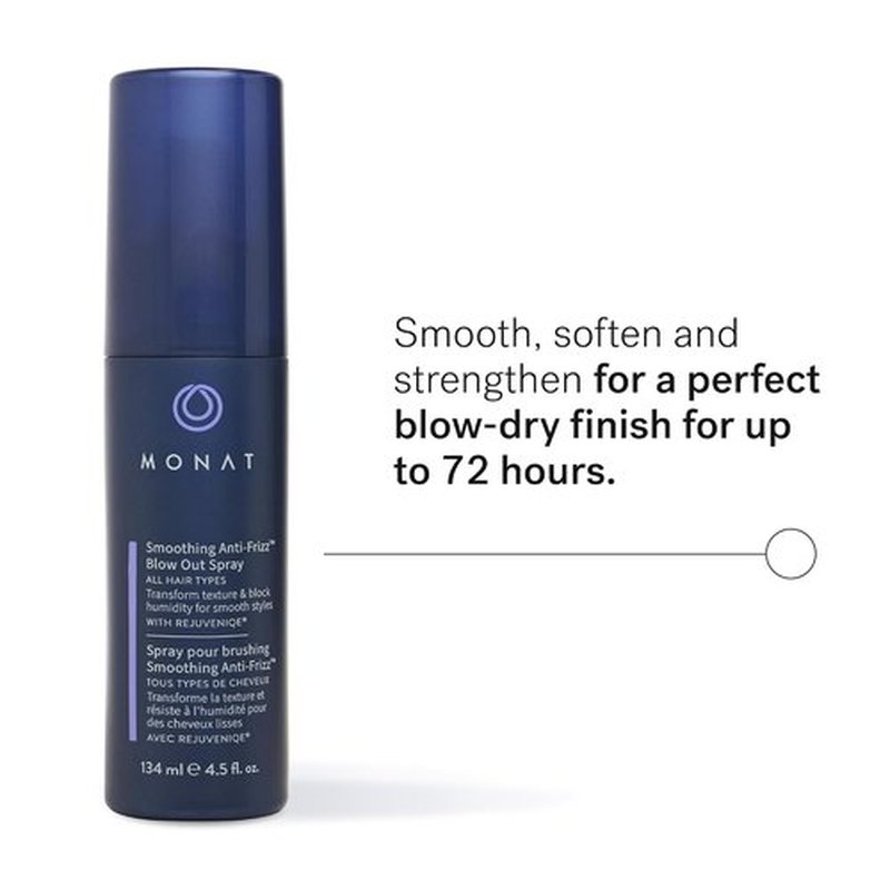 MONAT Smoothing Anti-Frizz Blowout Styling Spray - Quick Dry Frizz Control & Heat Protection for Glossy Hair