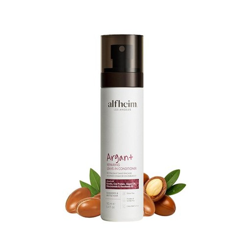 ALFHEIM Argan+ Leave-In Conditioner Spray - Repair Dry, Damaged Hair with Argan Oil & Keratin - 5.4 oz