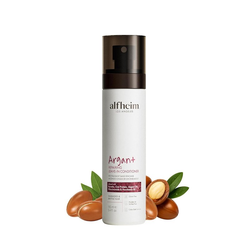 ALFHEIM Argan+ Leave-In Conditioner Spray - Repair Dry, Damaged Hair | Instant Shine & Frizz Control - 5.4 oz