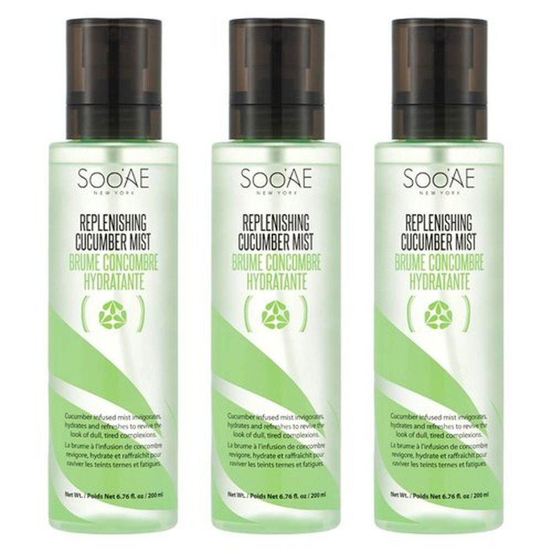 Soo'AE Replenishing Cucumber Mist, 6.76 Fl Oz (Pack of 3)