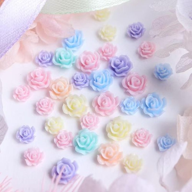 Flower Leaf Nail Charms 3D Mini Charms for Nails Design Nail Floral Leaves Flat Back DIY Nail Art Decoration for Women Girls Spring Nails Art Supplies Accessories 2 Bags