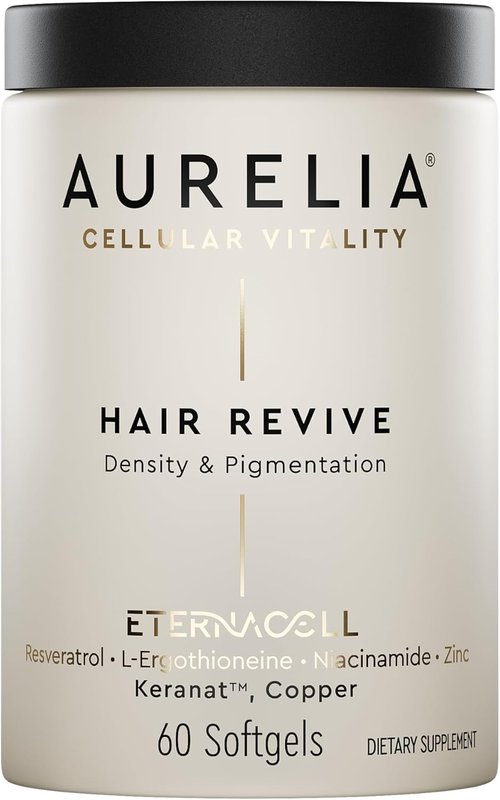 AURELIA Hair Revive - Advanced Cellular Anti-Aging Supplement for Fuller, Healthier Hair | Zinc & Resveratrol