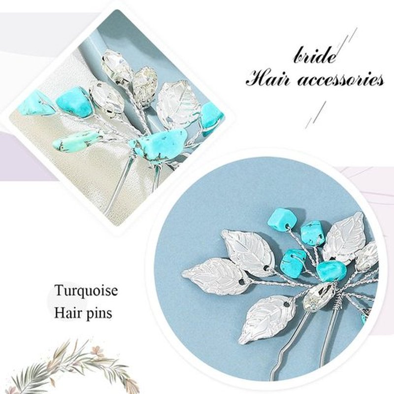 Earent Turquoise Hair Accessories Bridal Hair Pins for Women