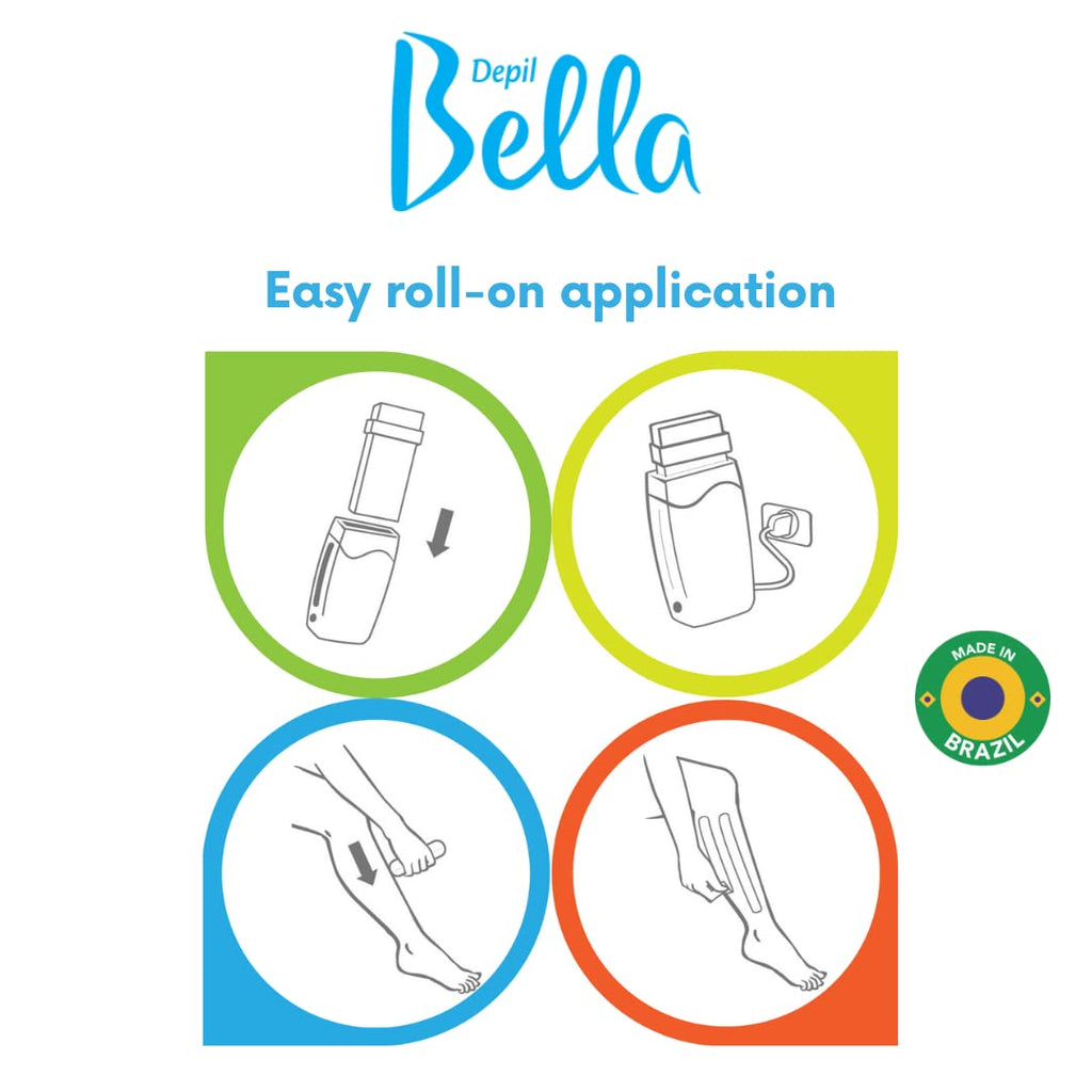 Depil Bella Roll On Wax Honey and Propolis Depilatory | Body Waxing, Hair Removal Wax-Cartridge | For Men and Women | Home Self Waxing | Sensitive Skin | Painless (10 PACK + COMBO)