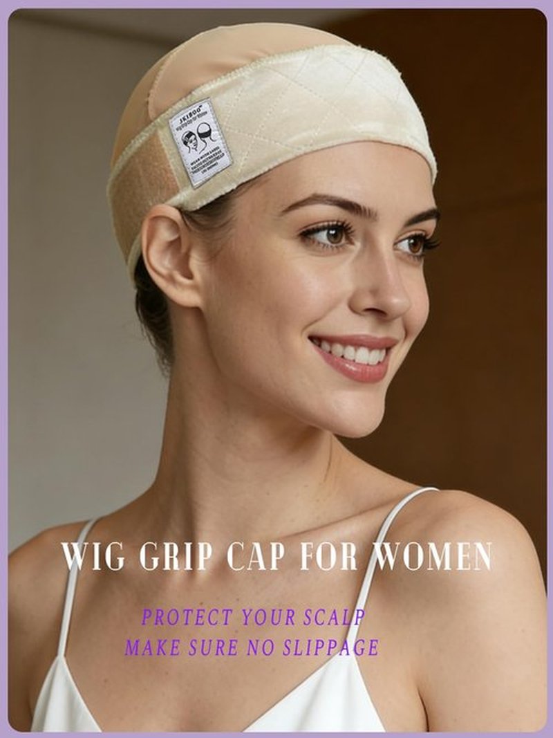 JKIBOO Wide Wig Grip Cap for Women Non Slip,Wig Caps with Velvet Wig Grip Band for Glueless Wigs