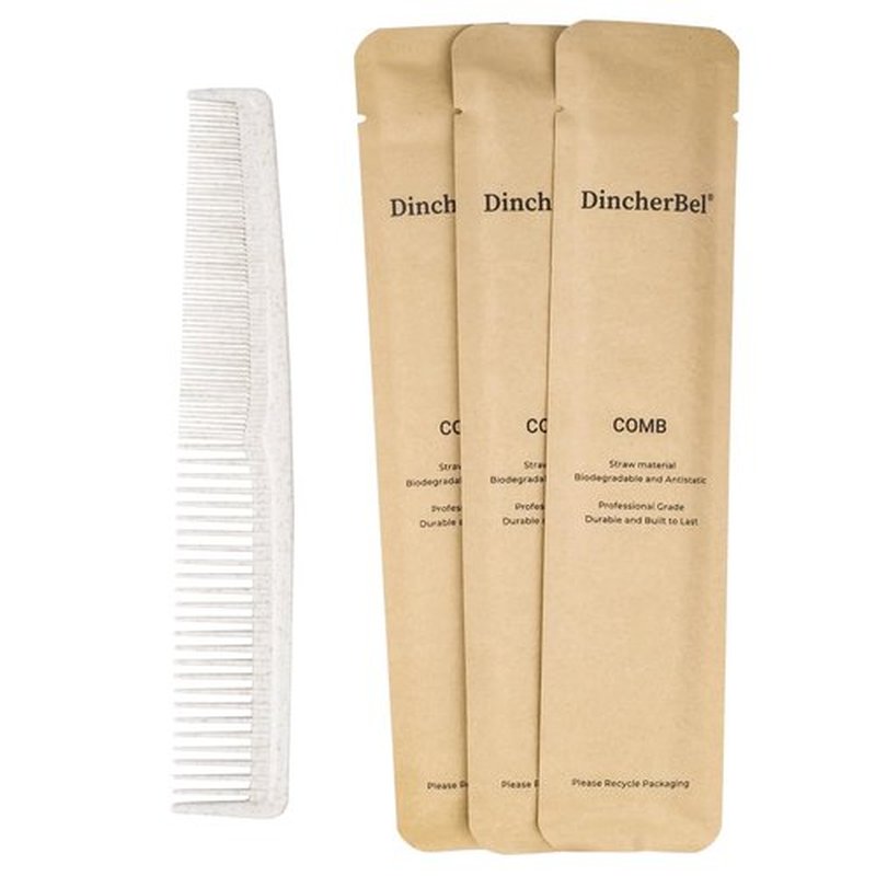 Hair Combs Bulk, Disposable Wheat Straw Combs Individually Wrapped Combs for Hotel, Travel, Airbnb, Charity, Church, Homeless (Pack of 50)