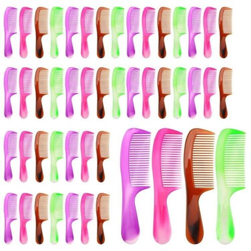 60 Individually Wrapped Disposable Hair Combs for Kids - Colorful, Bulk for Shelter, Homeless Charity, Church