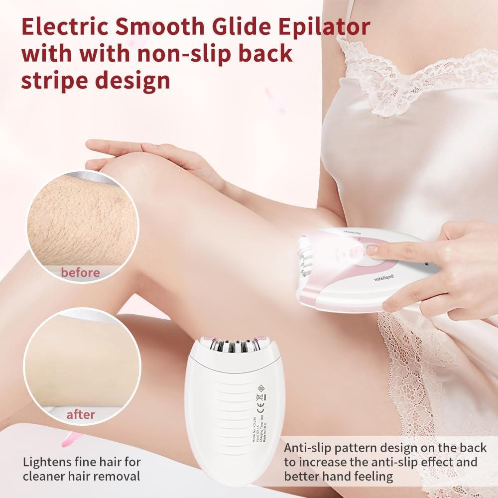 Facial Epilator, Glabours Skin Hair Remover for Women Epilators with LED Light, Two Speed Hair Removal Device, Epilator for Women, Pluxy Facial Hair Removal for Bikini Arm Legs Armpits