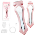 Bikini Trimmer for Women, 2-in-1 Electric Razors Dual Head, IPX7 Waterproof Body Hair Trimmer, Bikini Shave with Battery Level, USB-C, Wet Dry Use, Hair Remover for Legs Underarm Pubic Arm Chin Face