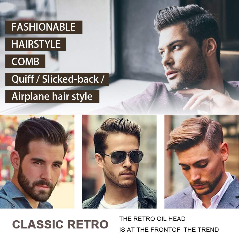 5 PCS Hair Comb Styling Set Barber Hairstylist Accessories - Professional Shaping & Teasing Wet Combs Tools with Packaging Bag, Anti Static Hair Brush for Men Boys