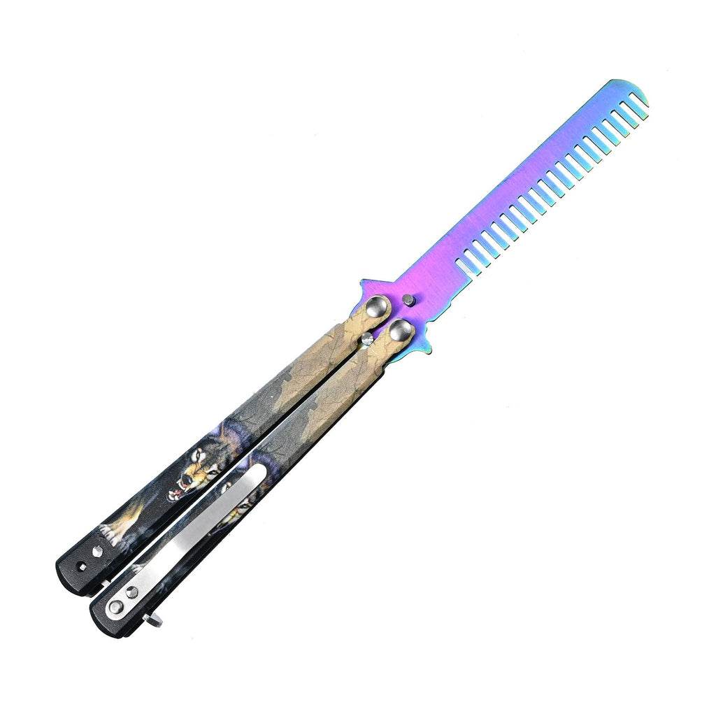 WILD TACTICAL Folding Pocket Comb for Men, Fine Combs Stainless Steel Folding Practice Combs Hair Styling Tools for Sport Outdoor Camping