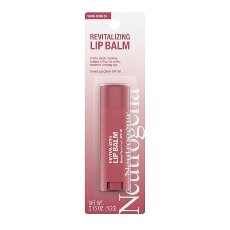 Neutrogena Revitalizing Tinted Lip Balm - SPF 20 Moisturizing Formula for Soft, Healthy Lips | Sheer Sunny Berry, 0.15 oz