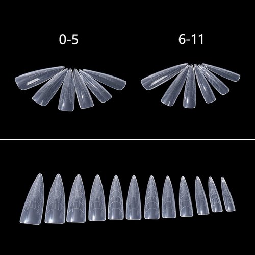 NMKL38 120Pcs Dual Forms Full Cover Nail Tips Upper Arched Extension Mold (Stiletto I)