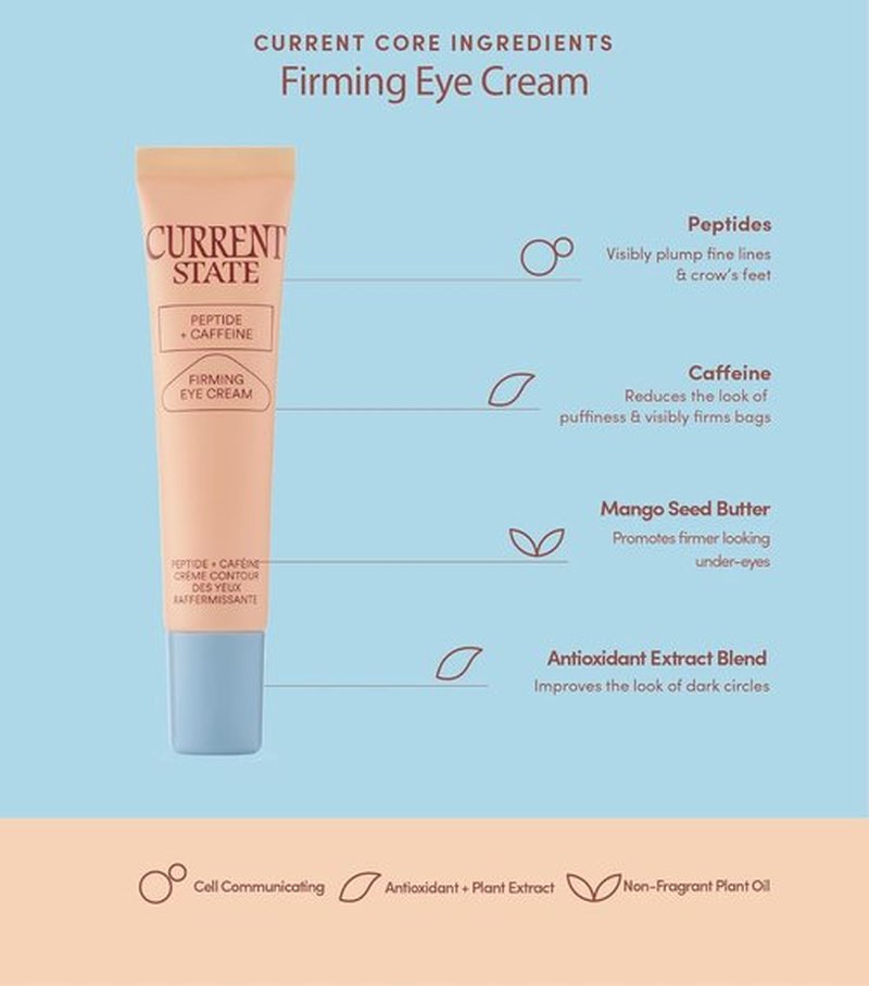 CURRENT STATE Peptide + Caffeine Eye Cream - Brightening Treatment for Dark Circles & Fine Lines | 0.5 fl oz