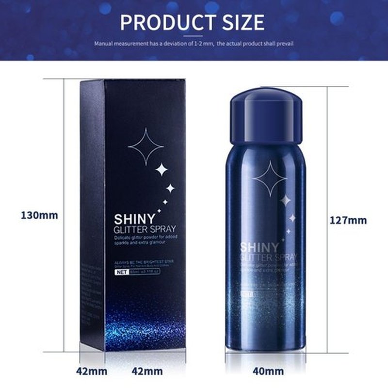 Body Glitter Spray, Perfect Glitter Spray for Body and Hair&Clothes Music Festival Stage Makeup and Festival Rave (2.11 Fl Oz)