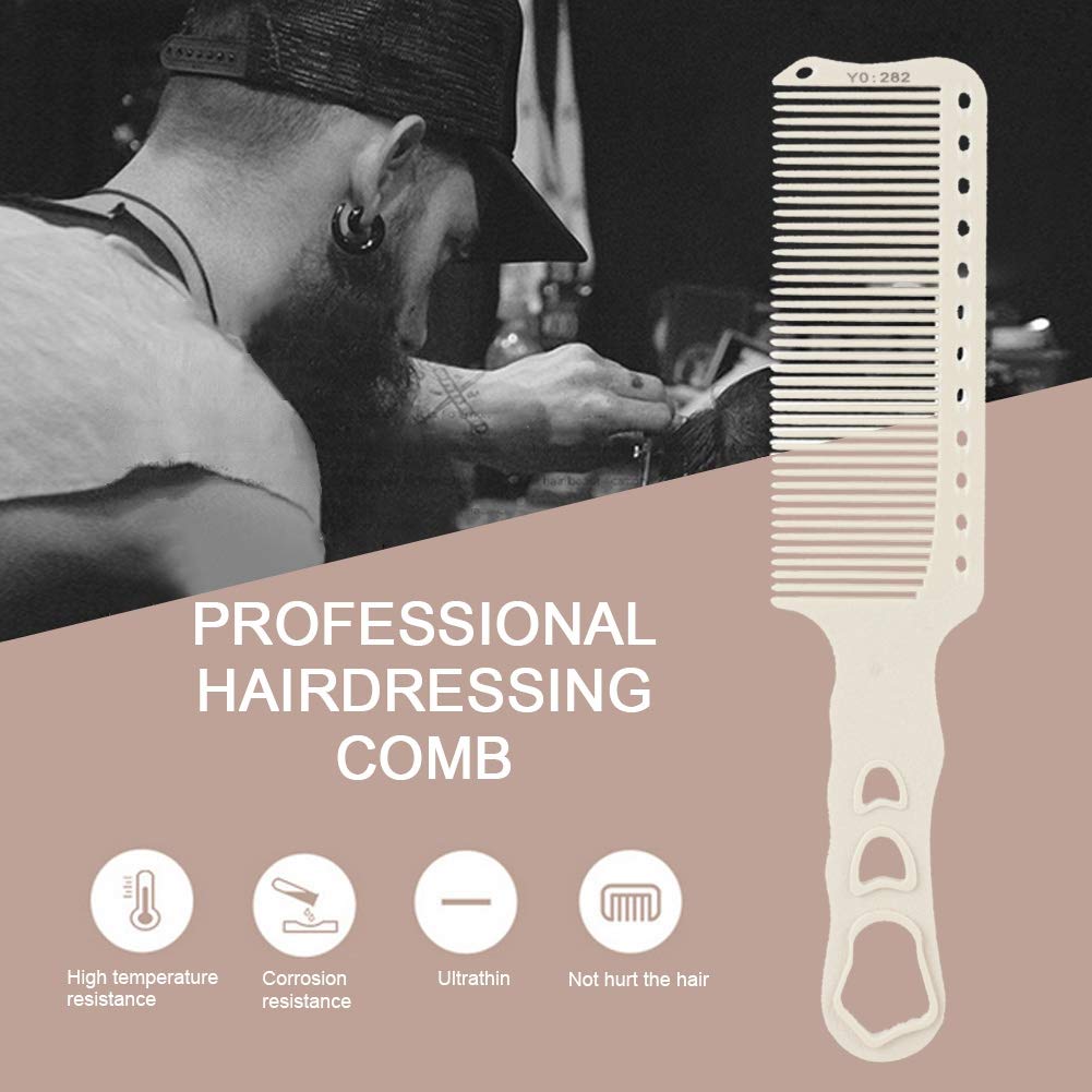 ANGGREK Haircut Comb, Professional Salon Hair Comb Hairdressing Styling Cutting Barber Stylist Tool Comb for Man and Women (White)