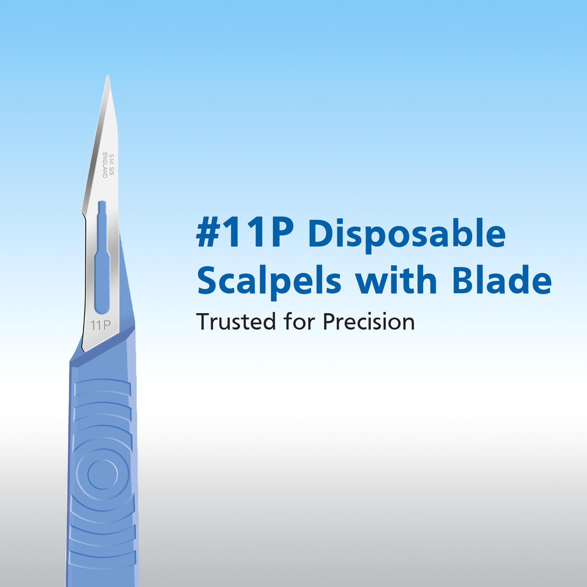 Swann Morton #11P Disposable Surgical Scalpel with Blade - Box of 10