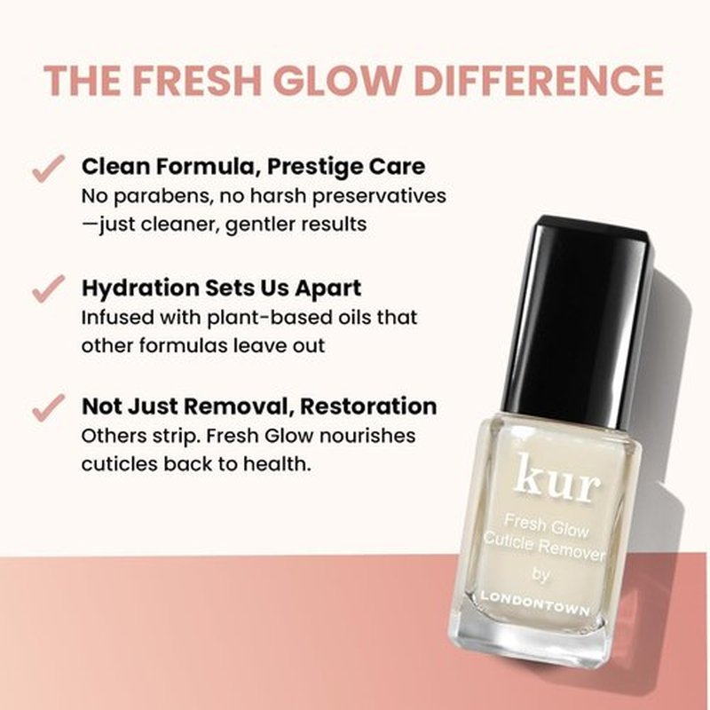 LONDONTOWN Fresh Glow Cuticle Remover - Instant Moisturizing Liquid for Softening Dry Cuticles | 0.40 Fl Oz