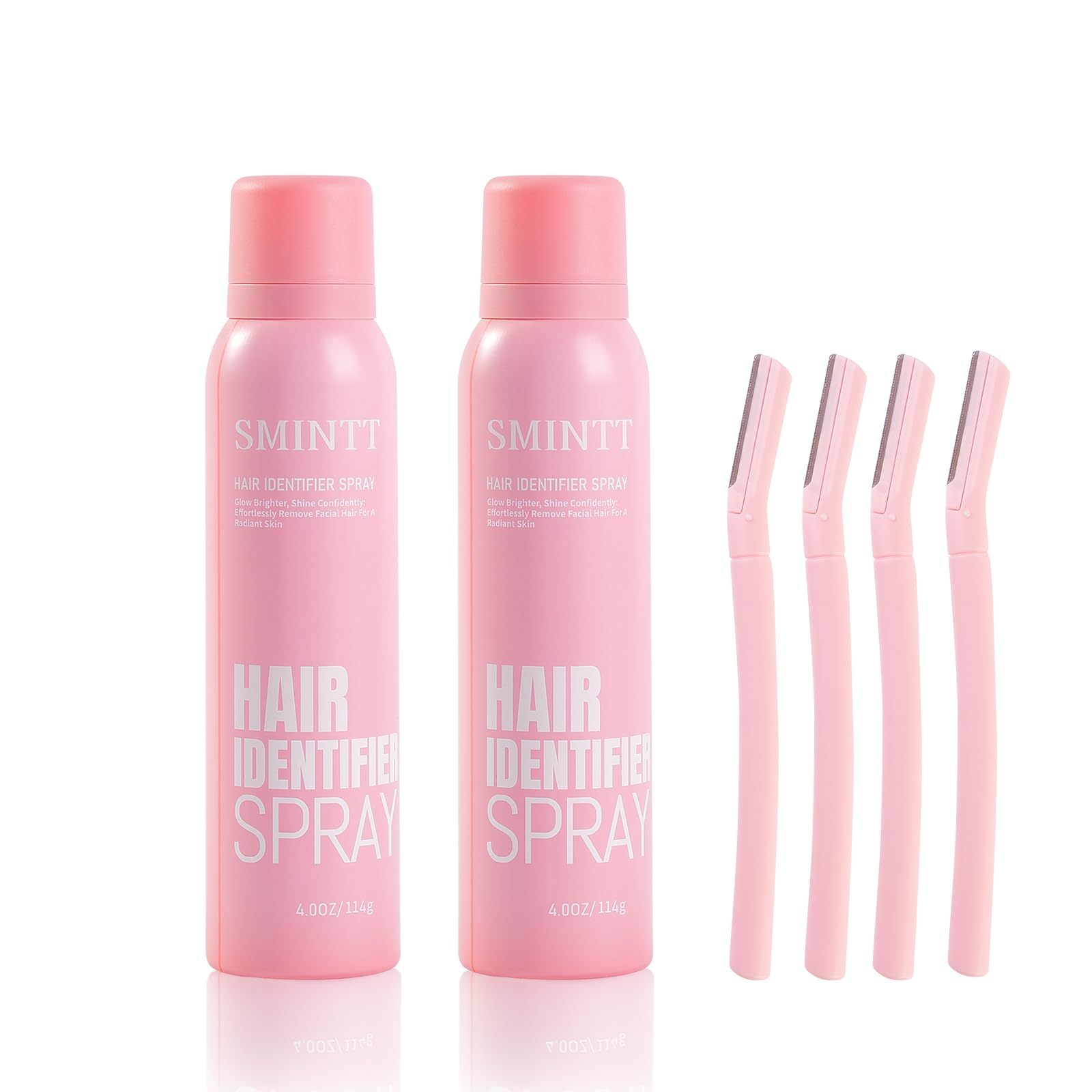 SMINTT Hair Identifier Spray for Face Shaving, Facial Dermaplane Spray for Smooth Skin & Flawless Makeup-Prep, Botanical Extracts, All Skin Types, Gifts for Women, 2pcs