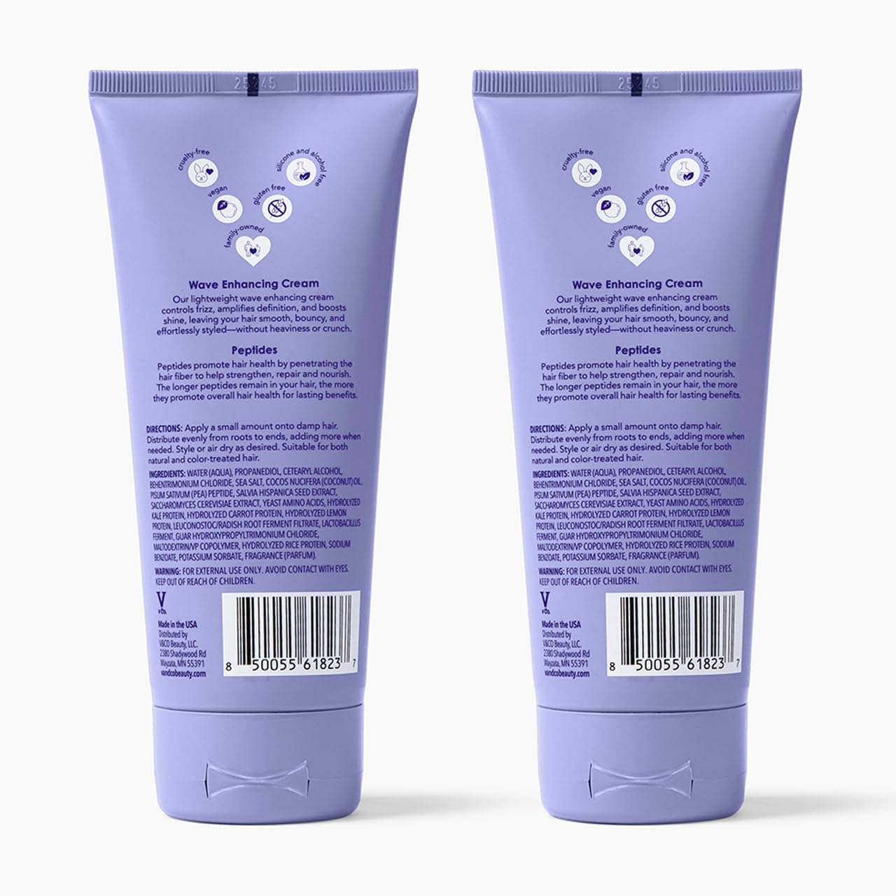 V&Co. Beauty Wave Babe Wave Enhancing Cream (2 Pack) – Wave Cream for Wavy Hair, Anti Frizz & Hydrating Hair Care with Peptides & Rice Protein, Defines Waves & Adds Lasting Softness – 6 oz