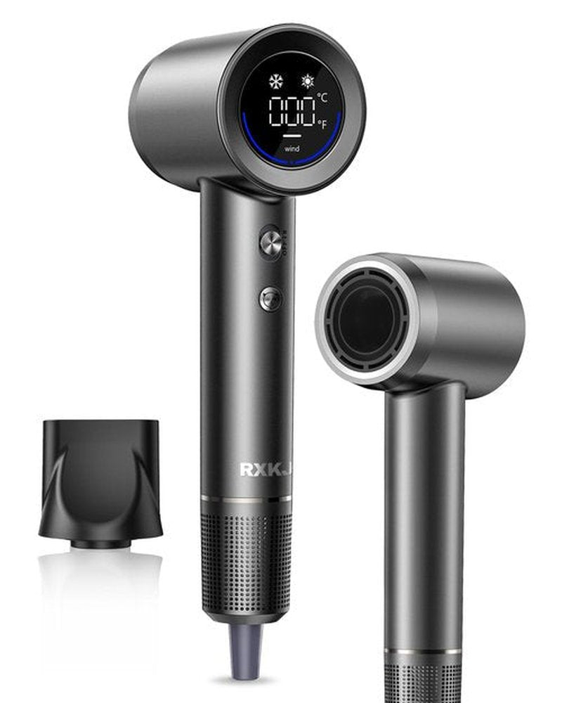 Hair Dryer, 15000RPM High Speed Ionic Hair Dryer for Fast Drying, Professional Lightweight with Magnetic Nozzle, 5 Temperatures and 2 Speeds, Low Noise, Suitable for Travel and Home Use