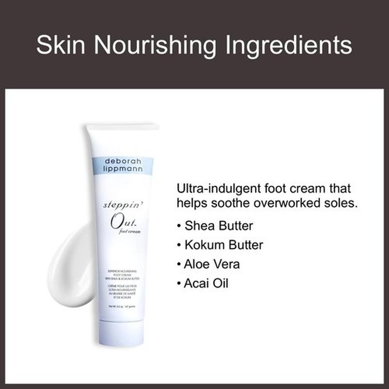 Deborah Lippmann Steppin' Out Foot Cream | Moisturizes & Softens Dry Feet, Restores Flexibility & Cracked Heels for Healthy Skin | Non-Greasy | 5.2 Oz