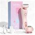 Electric Shaver for Women, Bikini Trimmer for Women, 2 in 1 Wet & Dry Painless Hair Removal with 2 Removable Heads for Bikini, Leg, Arm, Underarm, IPX7 Waterproof Rechargeable Design (Pink)